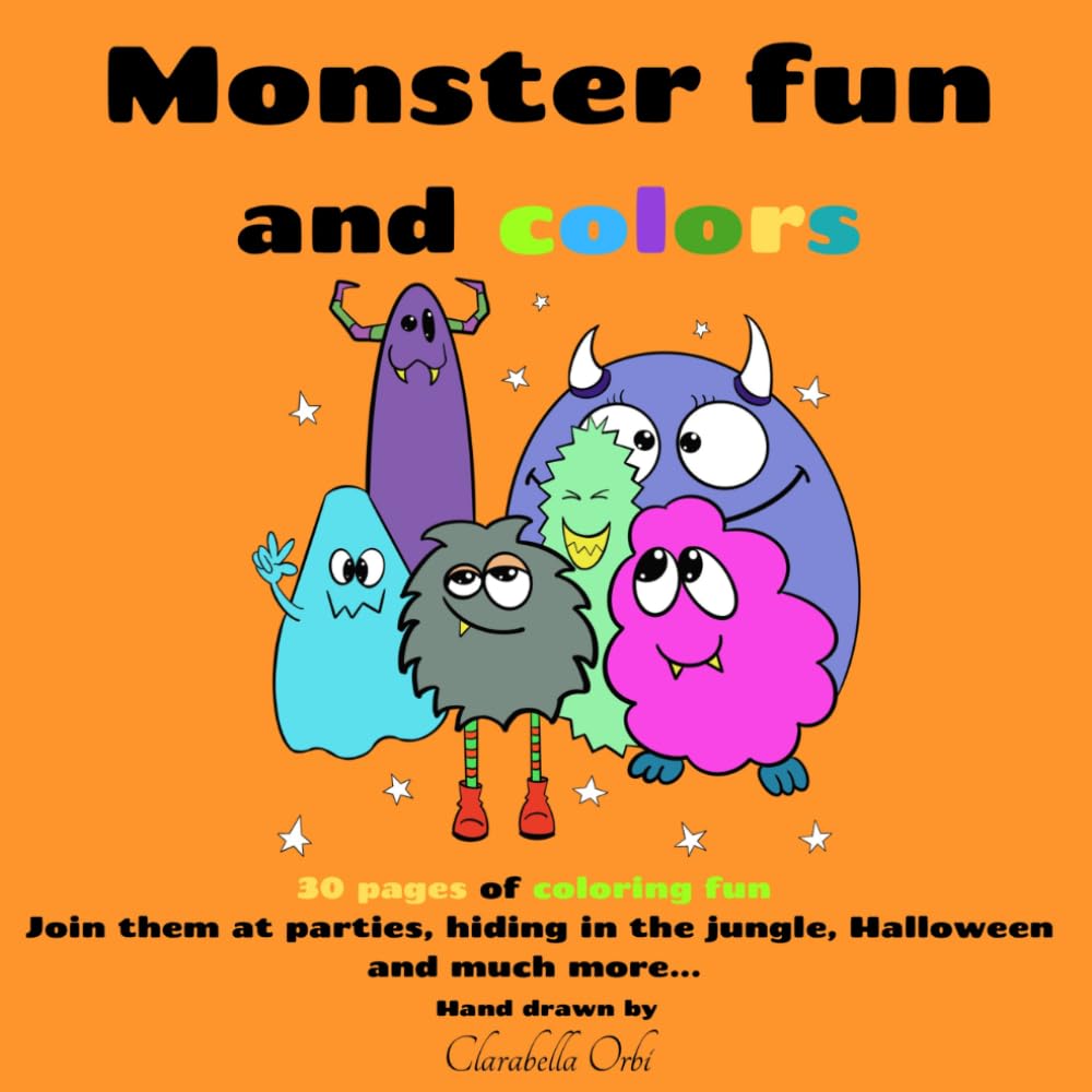 Monster fun and colors: Fun coloring book with cool little creatures