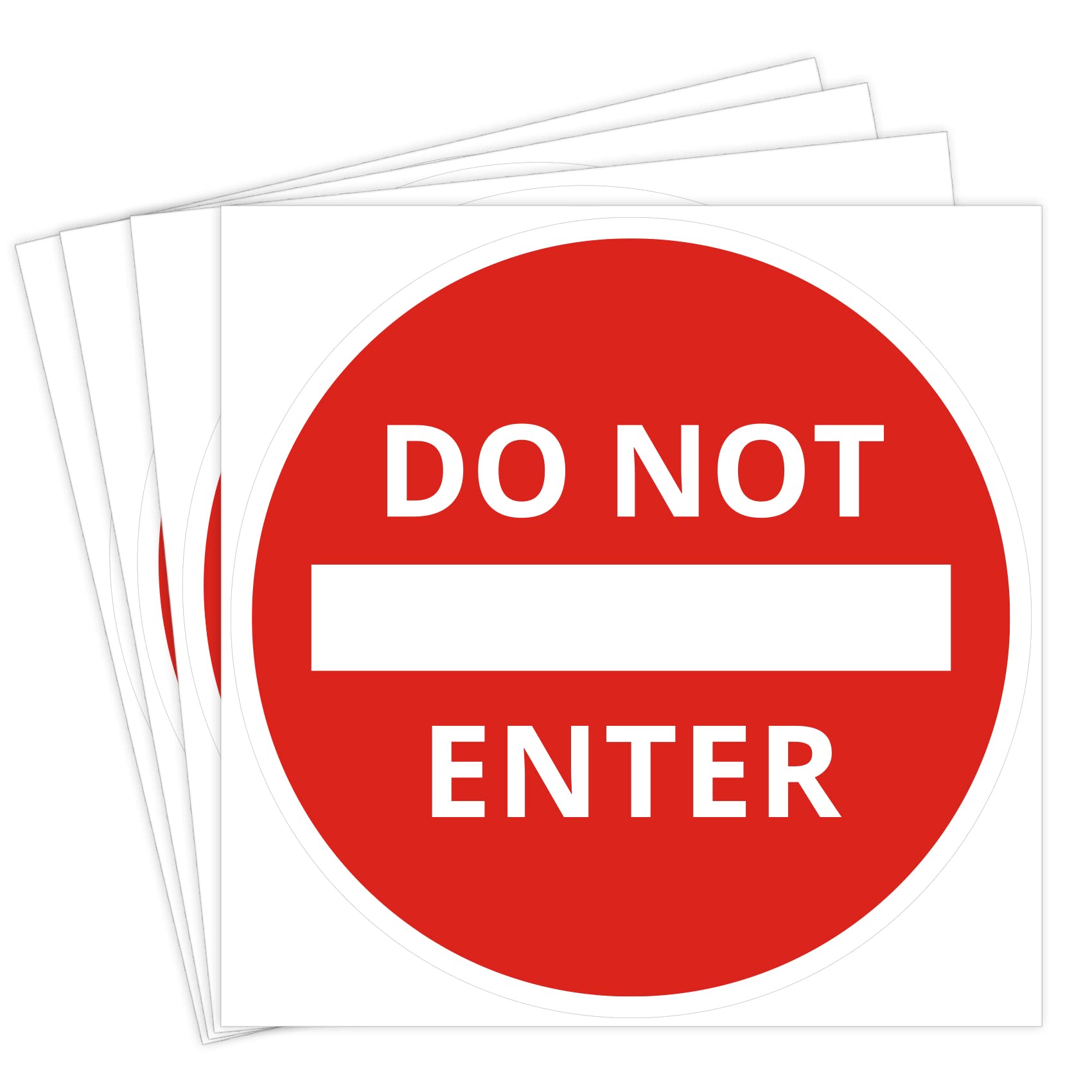 dealzEpic - Do Not Enter Sign - Self Adhesive Round Vinyl Decal Sticker | Pack of 4