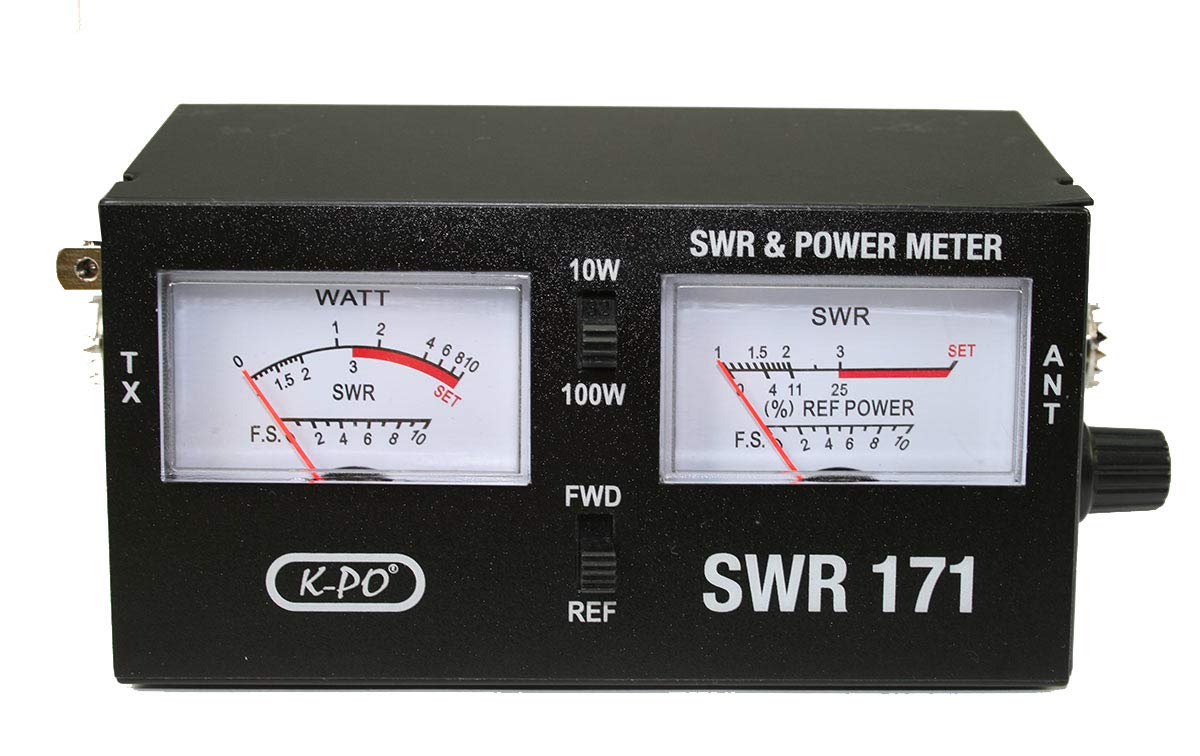 SWR171 Roe Meter e Wattmetro per CB, con 2 strumenti e scala di potenza 10/100 Watt