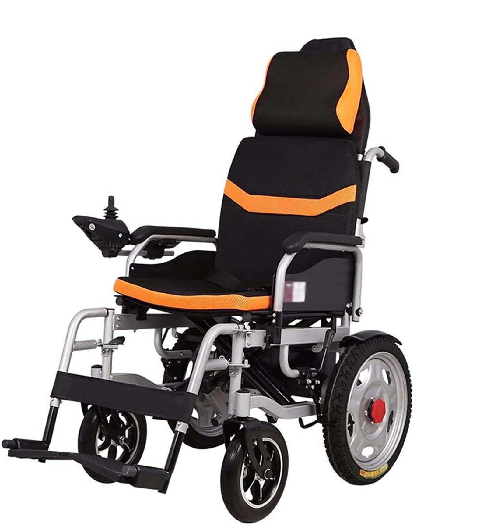 CEEBUS Fauteuil Roulant léger, électrique avec Appui-tête, Pliable, léger et Portable, avec Commande électrique ou Manuelle, Dossier et pédale réglables, Manette de Commande.