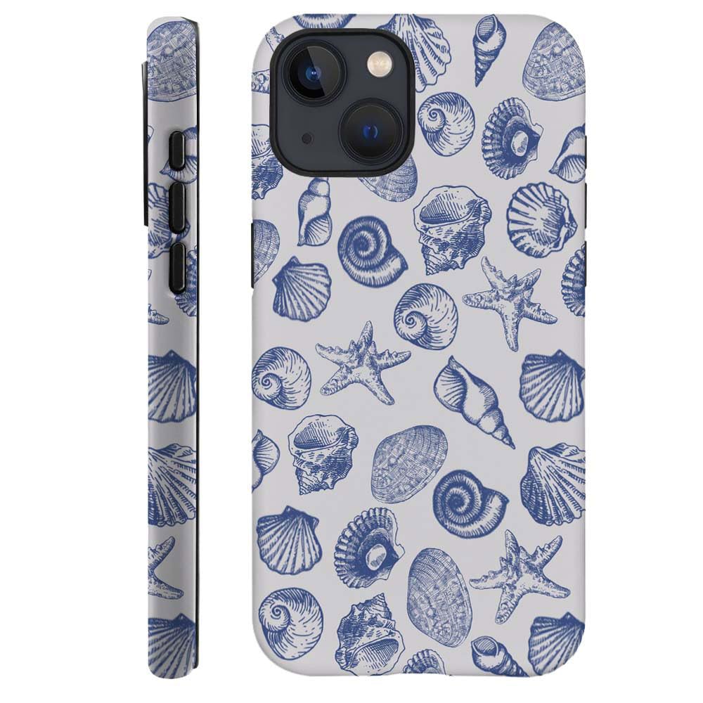 DAIZAG Case Compatible with for iPhone 14 Plus,Cute Blue Seashell Phone Case for iPhone 14 Plus for Girl Women Boy Men