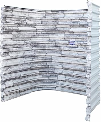 Tuffwell Metal Window Well - Stoneview, 42" L x 36" W x 48" D | Made in USA, Heavy-Duty Basement Window Wells, DIY Egress Escape Basement Windows Well with High-Strength Corrugated Pattern