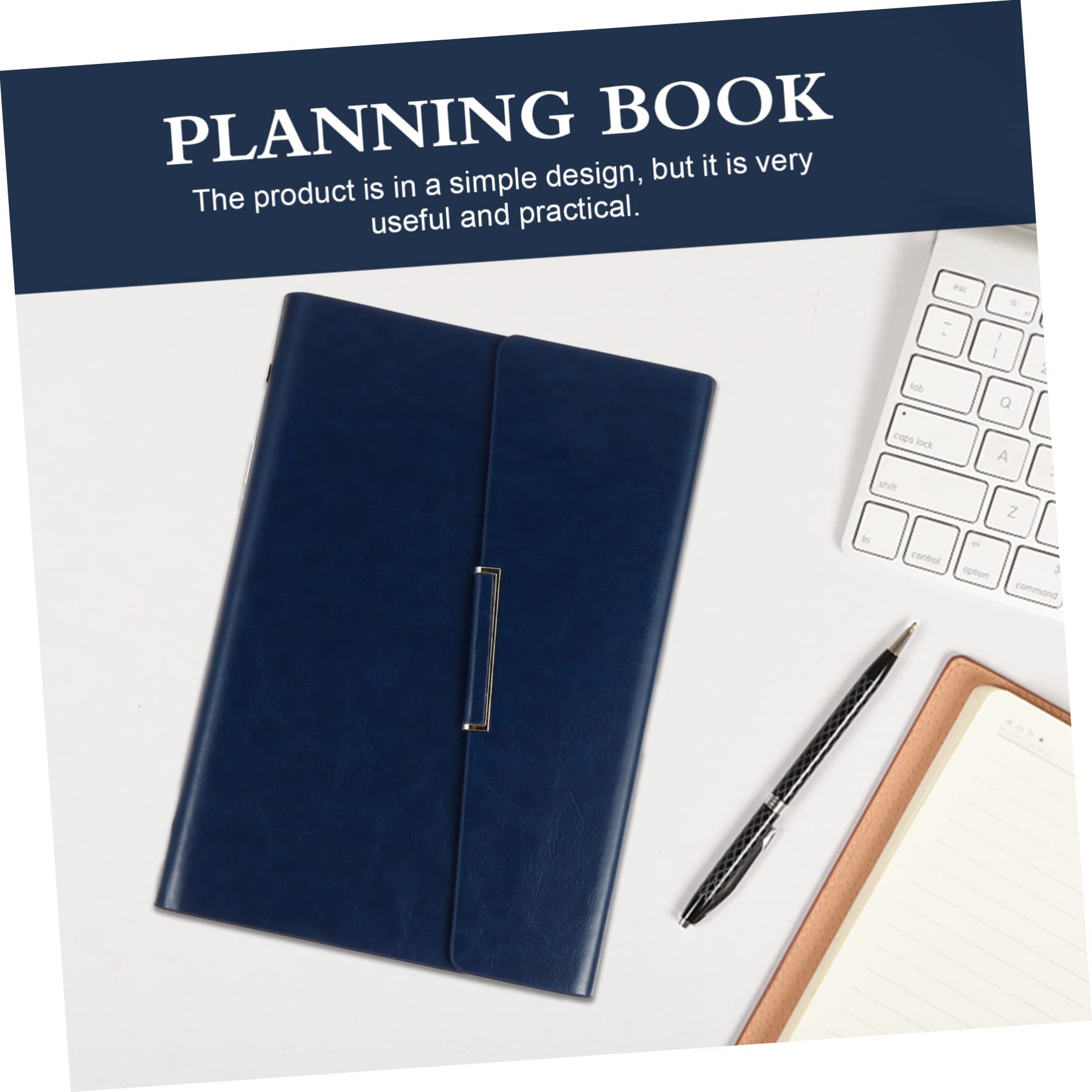 Cuaderno de Notas de Agenda de Cuero Pu Azul, Diseño Simple