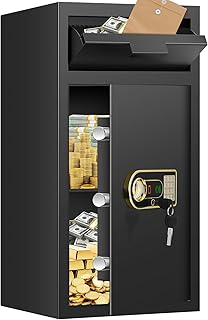 7.5 Cu ft Extra Large Fireproof Drop Safe Box for Business, Anti-Theft Depository Safe with Drop Slot, Digital Keypad, Spare Key, Heavy-duty Commercial Safes for Business Cash Documents Home