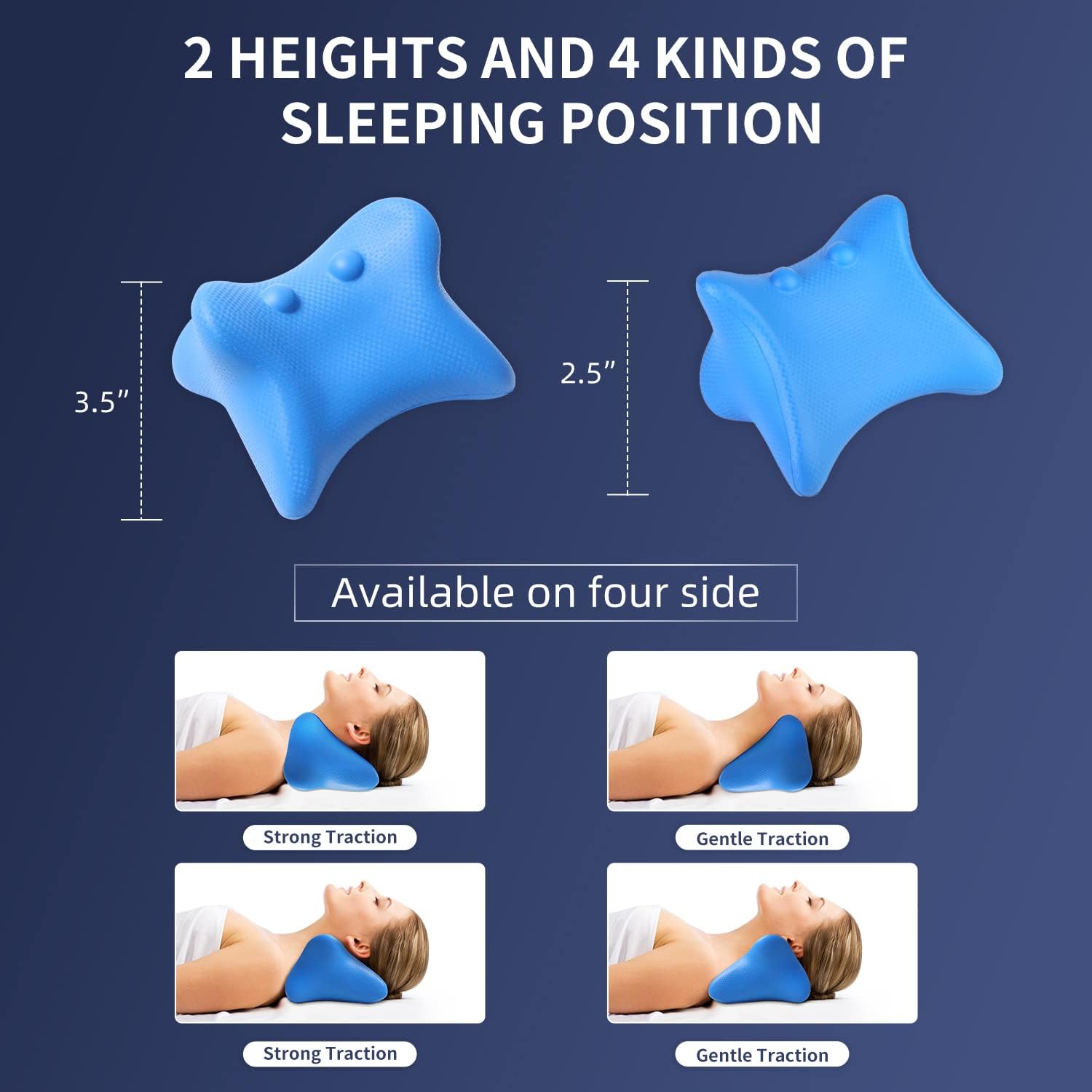 Fishkidtail Neck and Shoulder Relaxer, Cervical Neck Traction Device for Neck Stiffness, Neck Stretcher Chiropractic Pillow, Neck Cervical Traction Support for TMJ Pain Relief and Cervical Spine