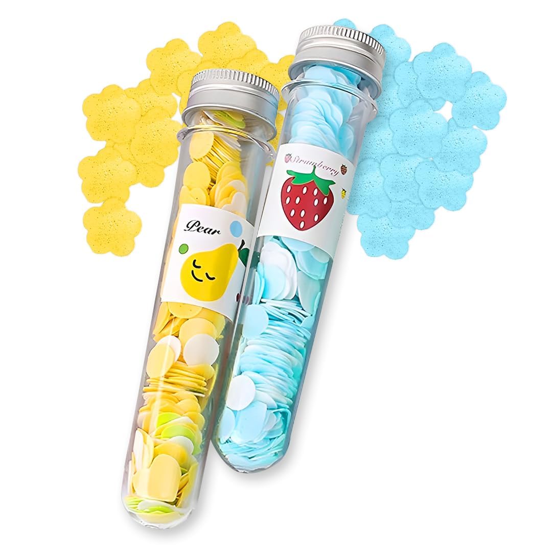 2 pieces disposable paper soap tube, mixed fragrance paper soap sheets, flower design, compact and portable, gentle on all skin types, dissolves easily, hygienic and travel-friendly
