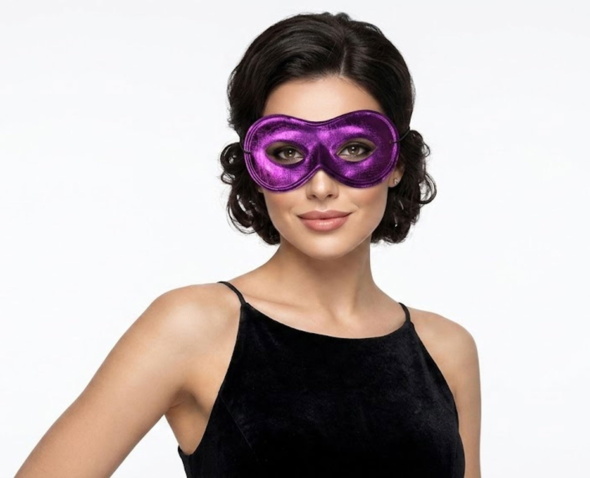 Black Fox Superhero Domino Eye Mask for Halloween, Fancy Dress Parties, Unisex, One Size, 6 Colours (Purple Mask, One Size)
