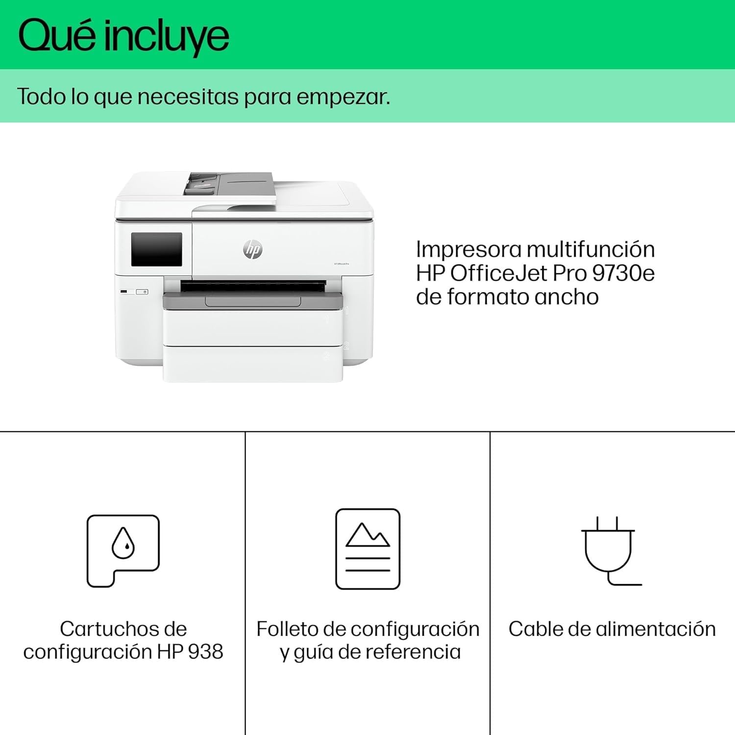 HP OfficeJet Pro 9730e Impresora multifunción A3 Tinta Doble Bandeja Automática Wi-Fi Instant Ink
