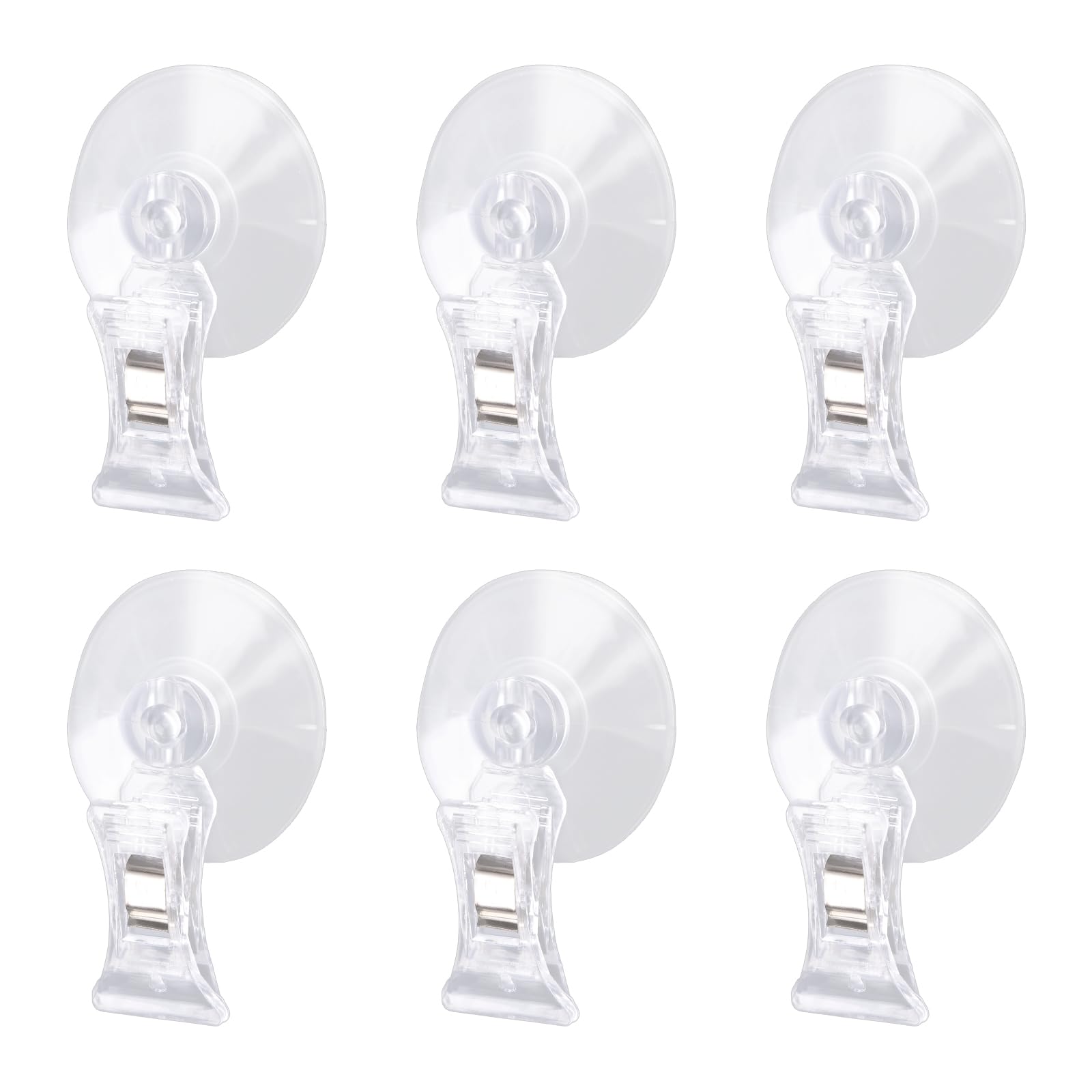 6pcs Aquarium Suction Cup with Clips, Clear Fish Feeding Tool Strong Veggie Feed Holder Plant Leaf Clip for Fish Tank Accessories