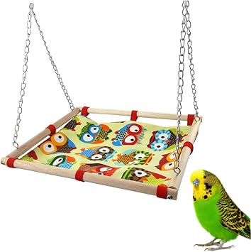 Mipcase Parrot Hanging Hammock Canvas Bed Swing for Pet Birds Cage for Birds Hideaway Sleeping Bed