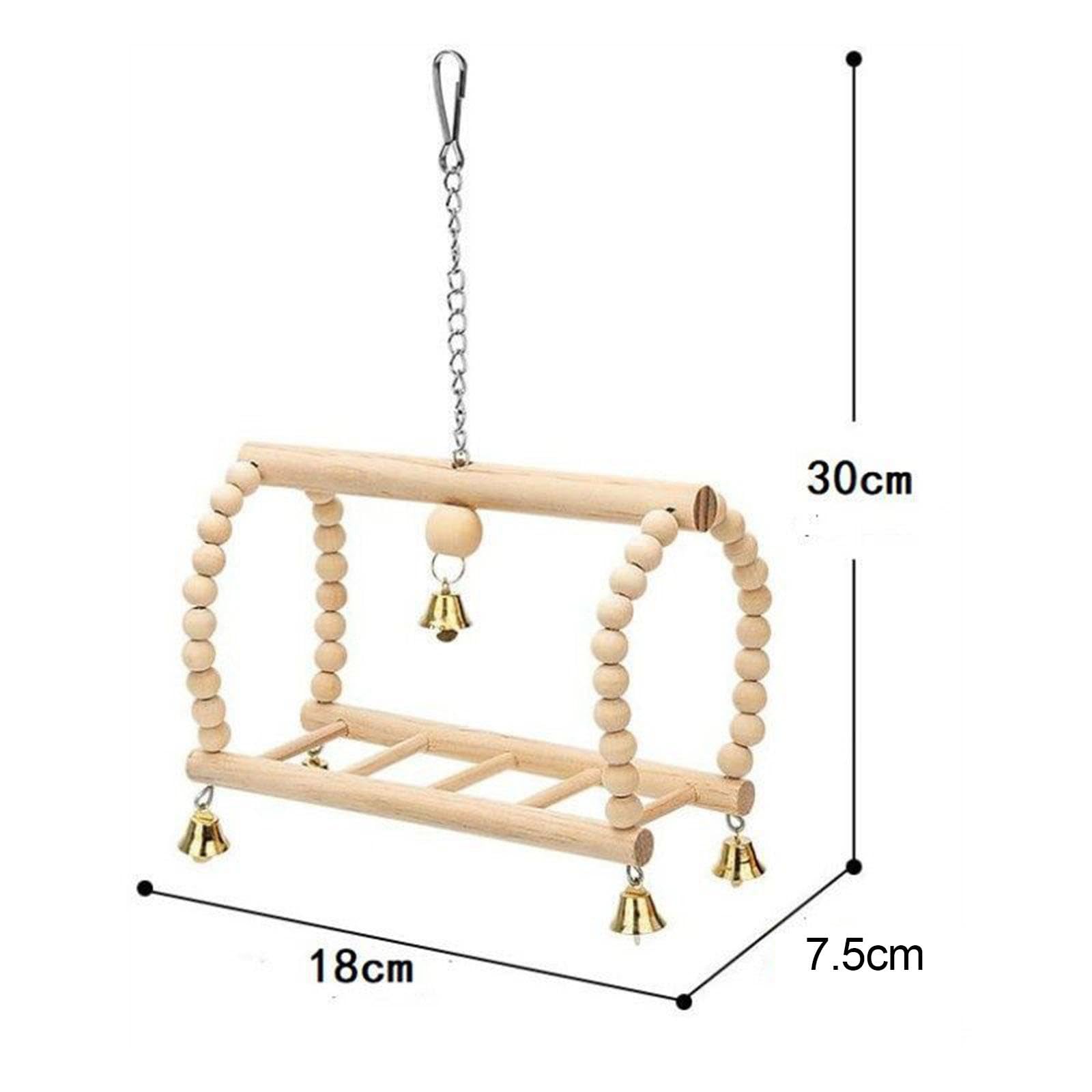 Baoblaze Pont Suspendu en Bois, Marches D'escalier, Balançoire d'escalade pour Oiseaux, Pinsons, Perruches