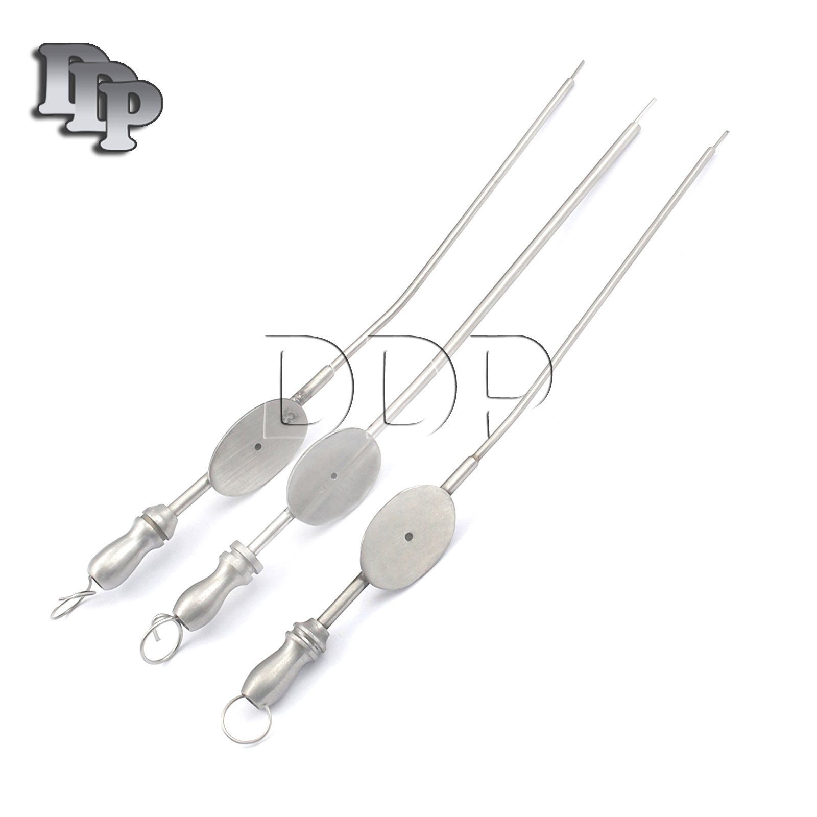 3 Pcs ENT Baron Suction Tubes #7 FR 2.3mm - Surgical Stainless Steel Instruments