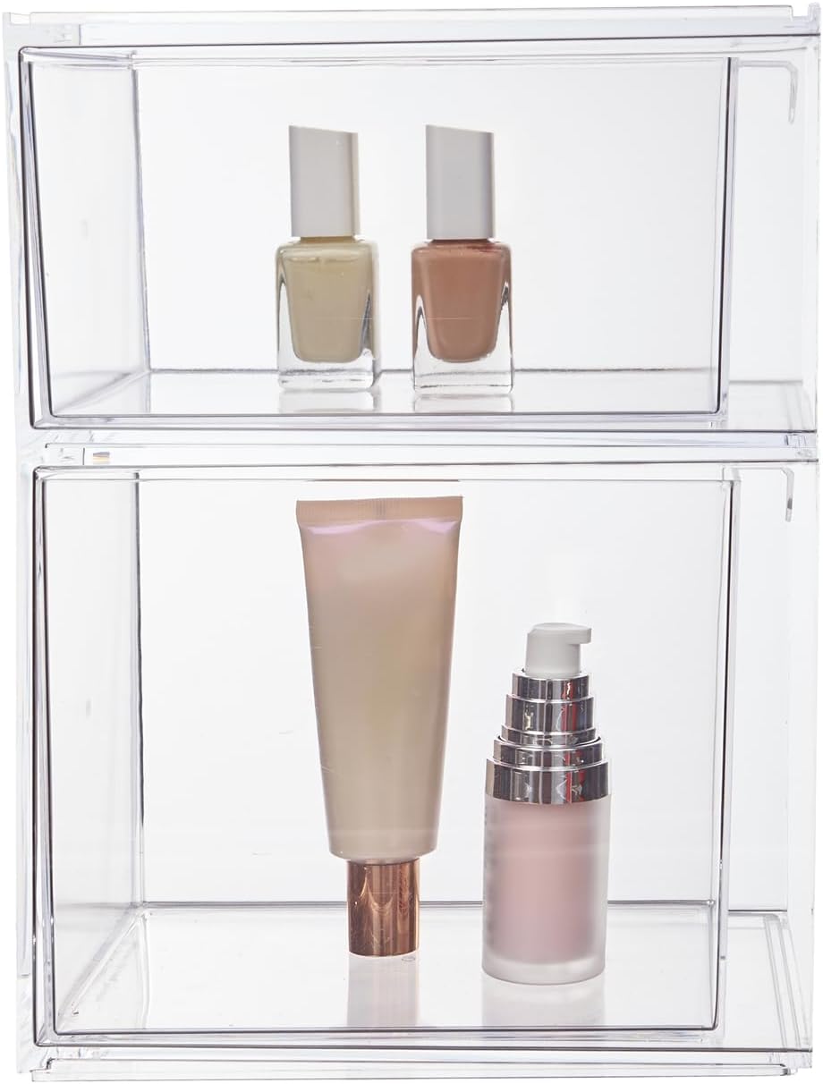Audrey Staable Clear Bin Plastic Organizer Ders | 2 Piece Set |