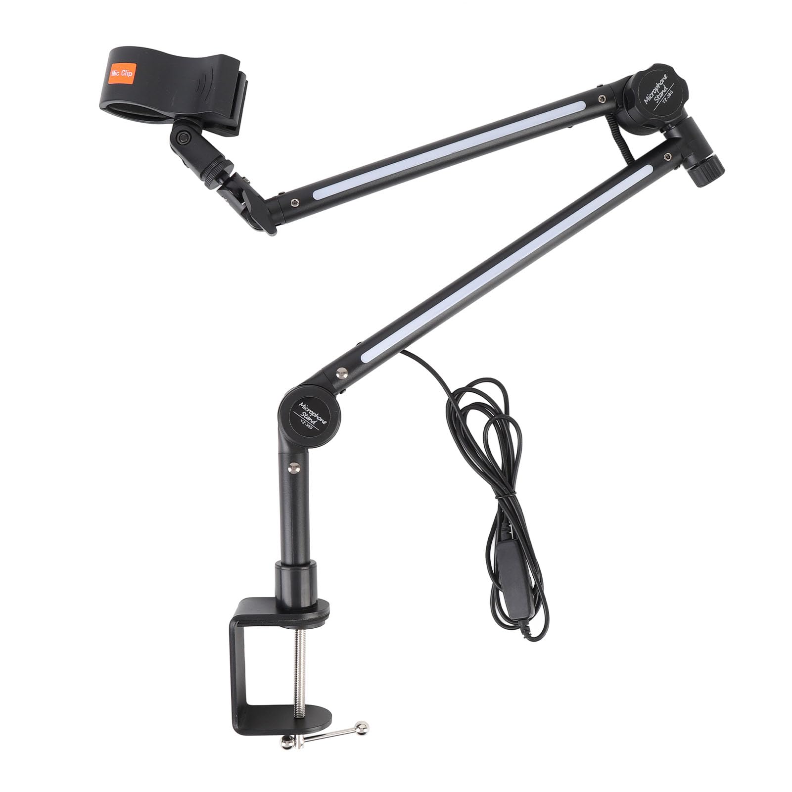 Generic Soporte de Micrófono con Brazo Articulado con Iluminación RGB Dinámica para Vídeos de Conectores de 3/8 Pulgadas y 5/8 Pulgadas Diseño Fácil de Usar para Jugadores