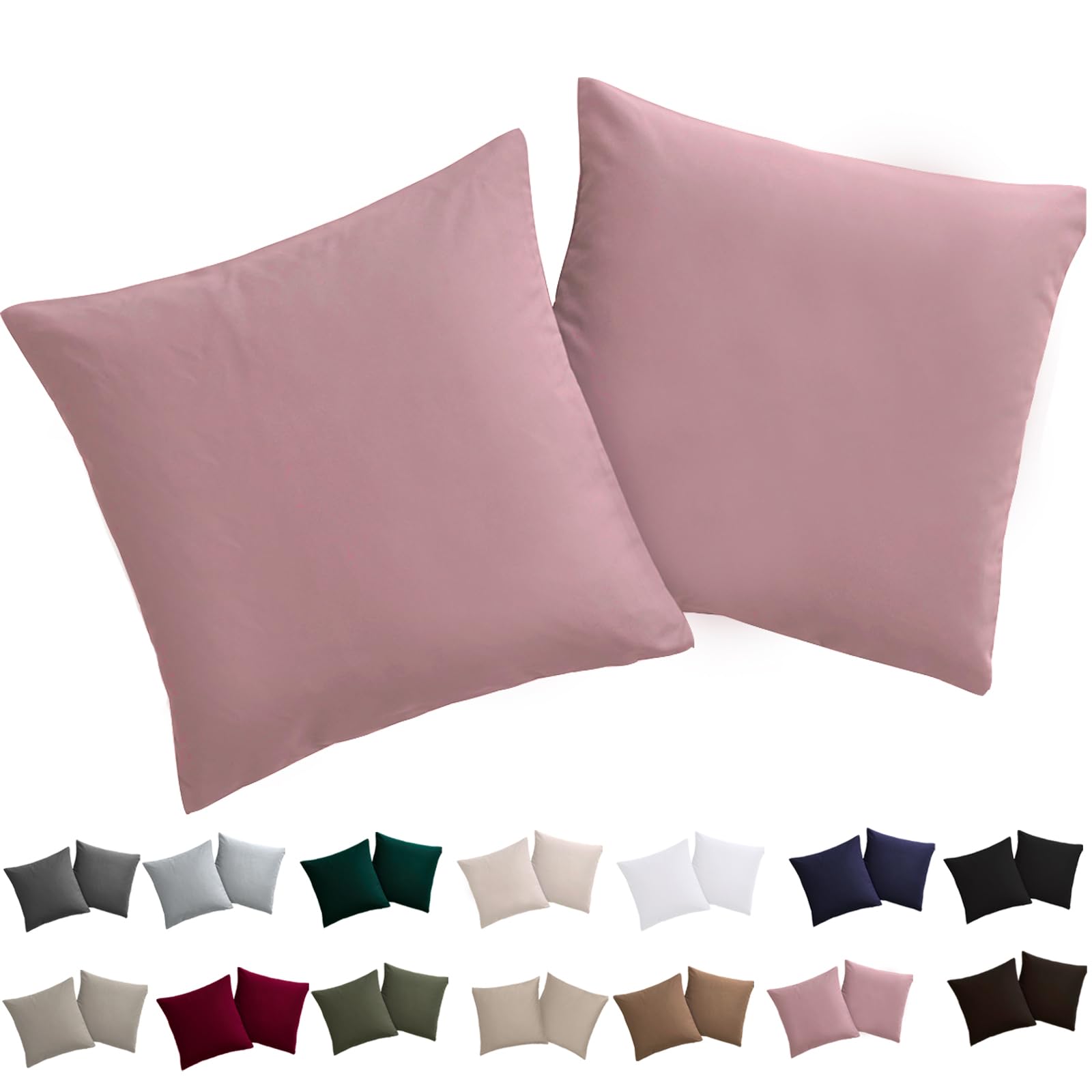 Soifox 2er Set Kissenbezug Mikrofaser weich und angenehm bügelfrei & knitterfrei