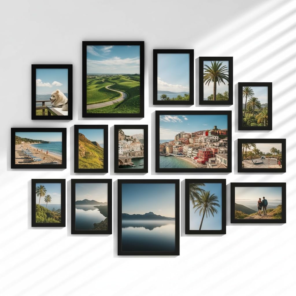 LVAOUO Set of 15 Picture Frames，Photo Frames Multiple Pictures