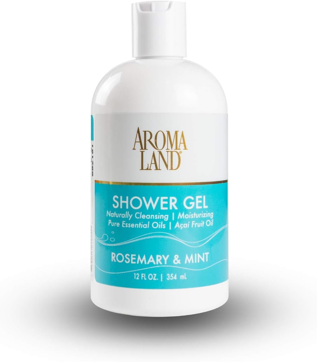 Rosemary & Mint- Natural Cleansing & Balancing Shower Gel for dry and oily skin (12oz.)