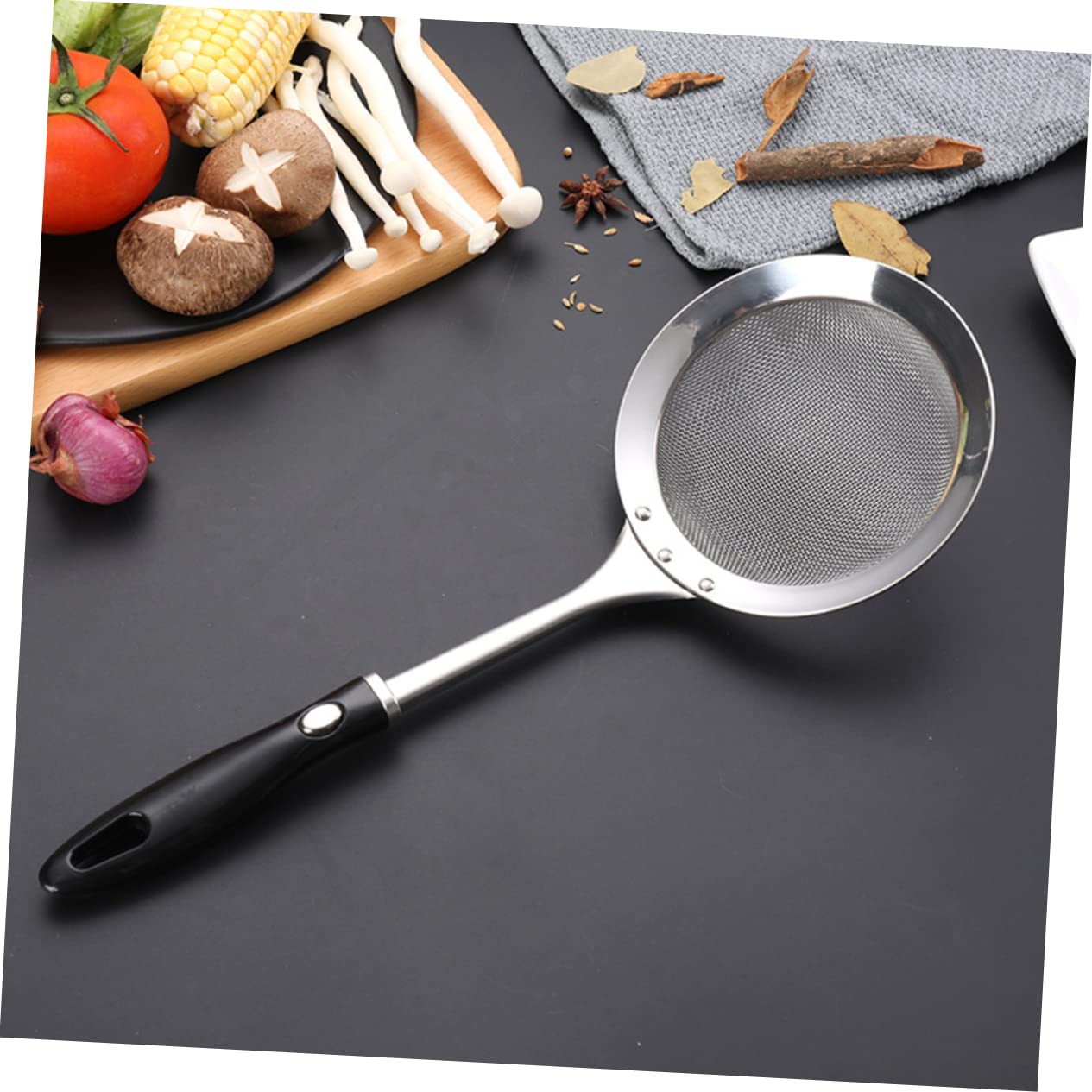 Set mit 3 Küchensieben aus Edelstahlgeflecht – ideal für Mehl, Nudeln und Öl, feinmaschiges Sieb zum Kochen und Abschöpfen