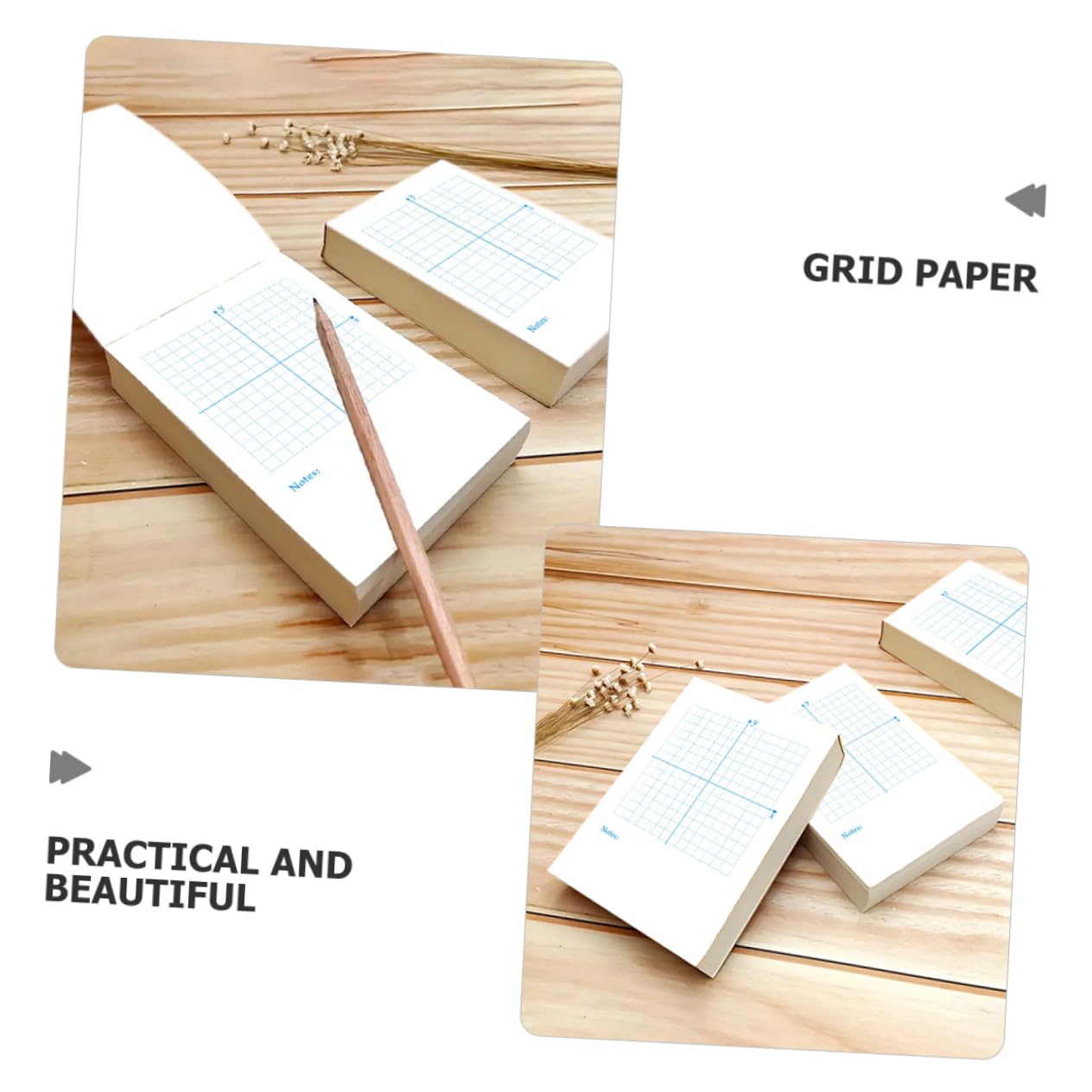 Uonlytech 3 Pezzi 4 Libro di esercizi di numeri punteggiato alto classe Taccuino disegno carta cianografia schede di grandi dimensioni carta grafica schede verticali bianca