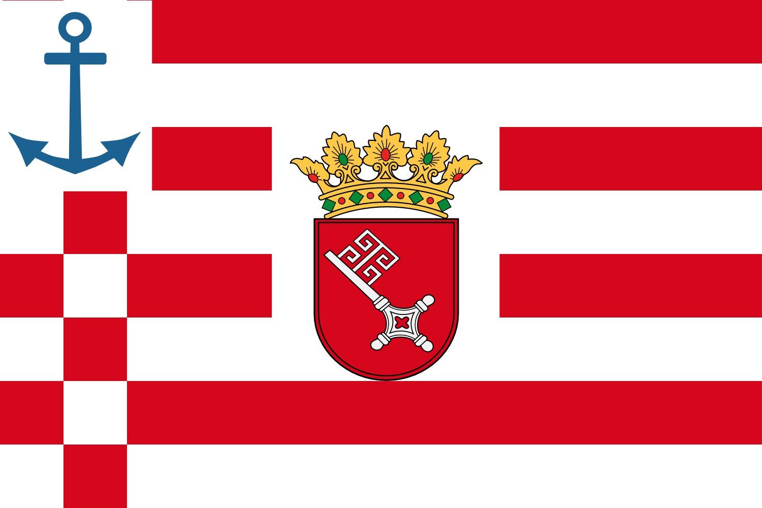 Drapeau Landesdienstflagge de Brême grand format résistant aux intempéries