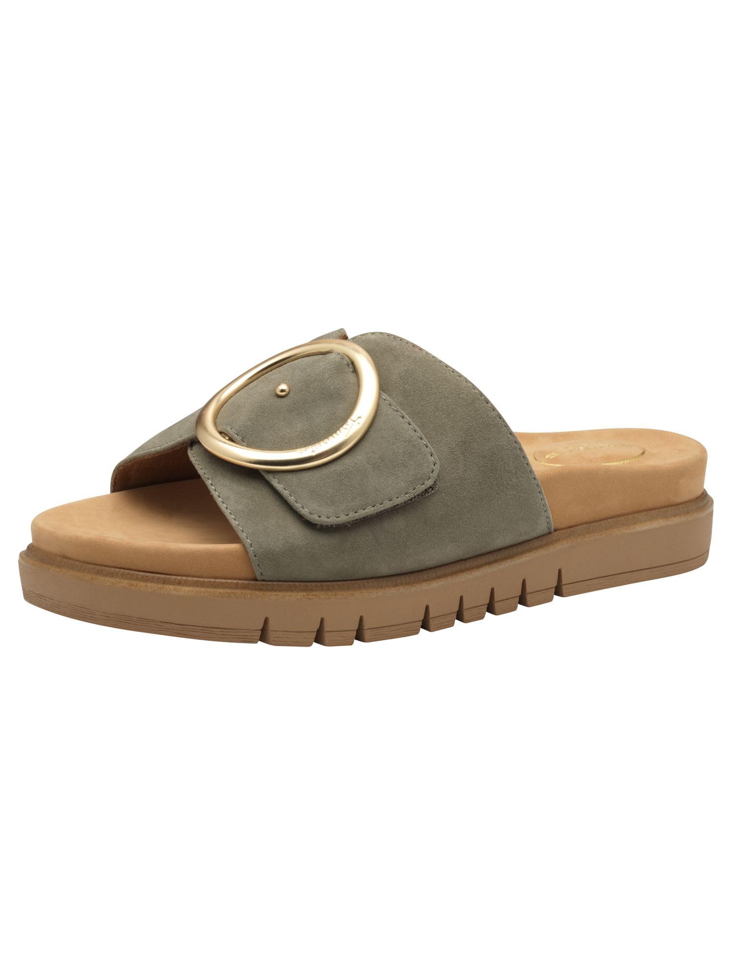 Tamaris Comfort Women’s Leather Mules Elegant, Sage, 3,5 UK