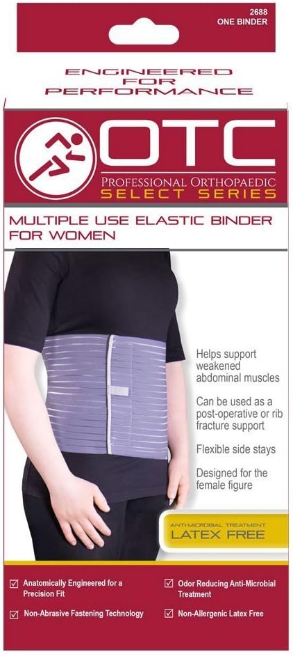 OTC Abdominal Binder for Women, Ribbed Elastic Compression, Select Series