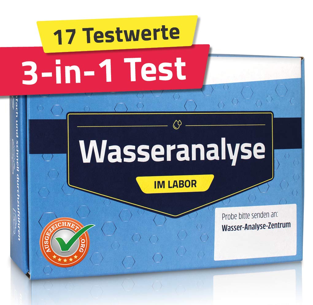 3-in-1 Wassertest für Trink- & Leitungswasser – 17 Testwerte – Probenahme-Set | Analyse im Labor – inkl. Porto