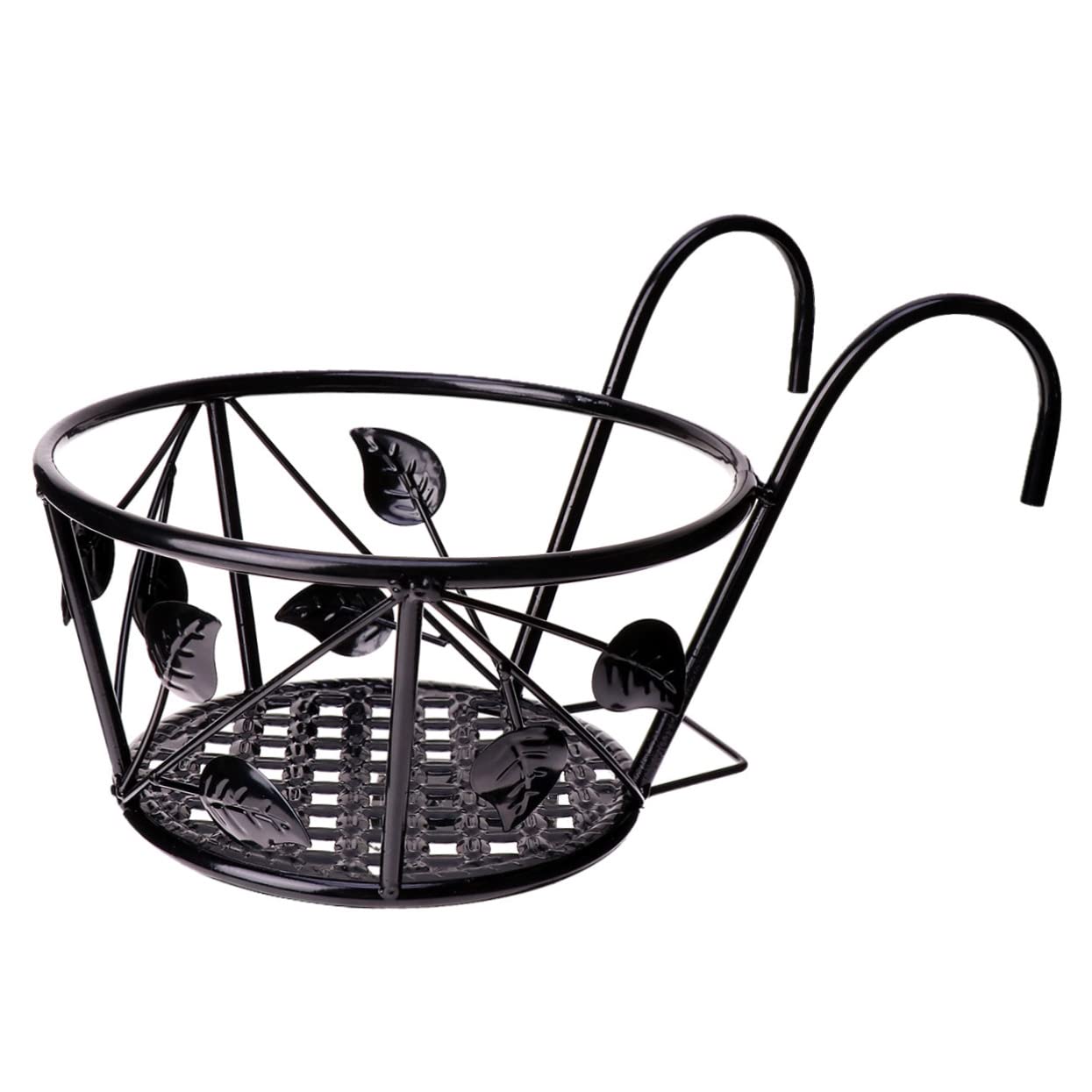 BCOATH 1pc Iron Art Railing Bonsai Rack Wall Hanging Flower Bracket Perfect Plant Hanger for Railings Decor for Porch Deck Balcony