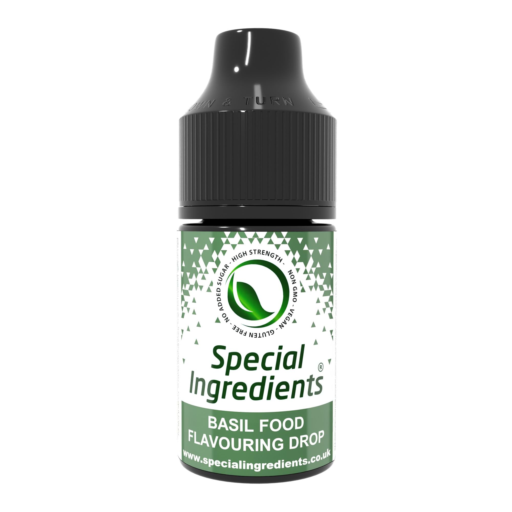 Special Ingredients Flavour Drops Basil, 1 L | Basilikum-Geschmackstropfen, Lebensmittelaroma, Vegane Geschmackstropfen, Für Backen, Speisen und Getränke, Zuckerfrei