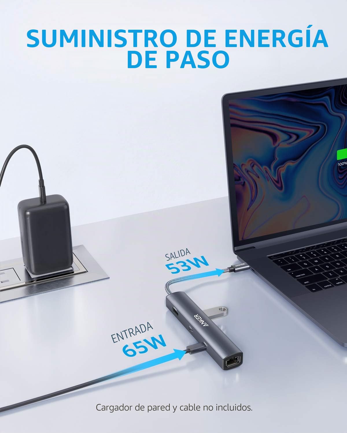 Anker PowerExpand Hub USB C 6 en 1, Concentrador Ethernet PD, 65 PD, HDMI 4K, Ethernet de 1 Gbps, Datos USB-C, 2 Puertos de Datos USB 3.0, Compatible con MacBook Pro, MacBook Air
