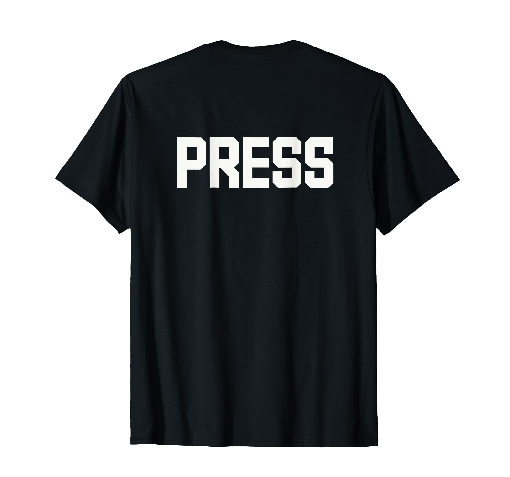 PRESS Back Print Text Design for Media Professionals T-Shirt