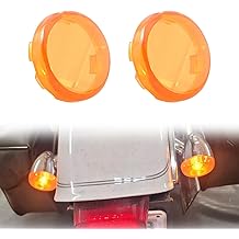 2 x Turn Signal Lights Lens Cover Compatible with Harley Sportster Touring Softail Dyna Street Glide Road Glide 883 1200 (Yellow)