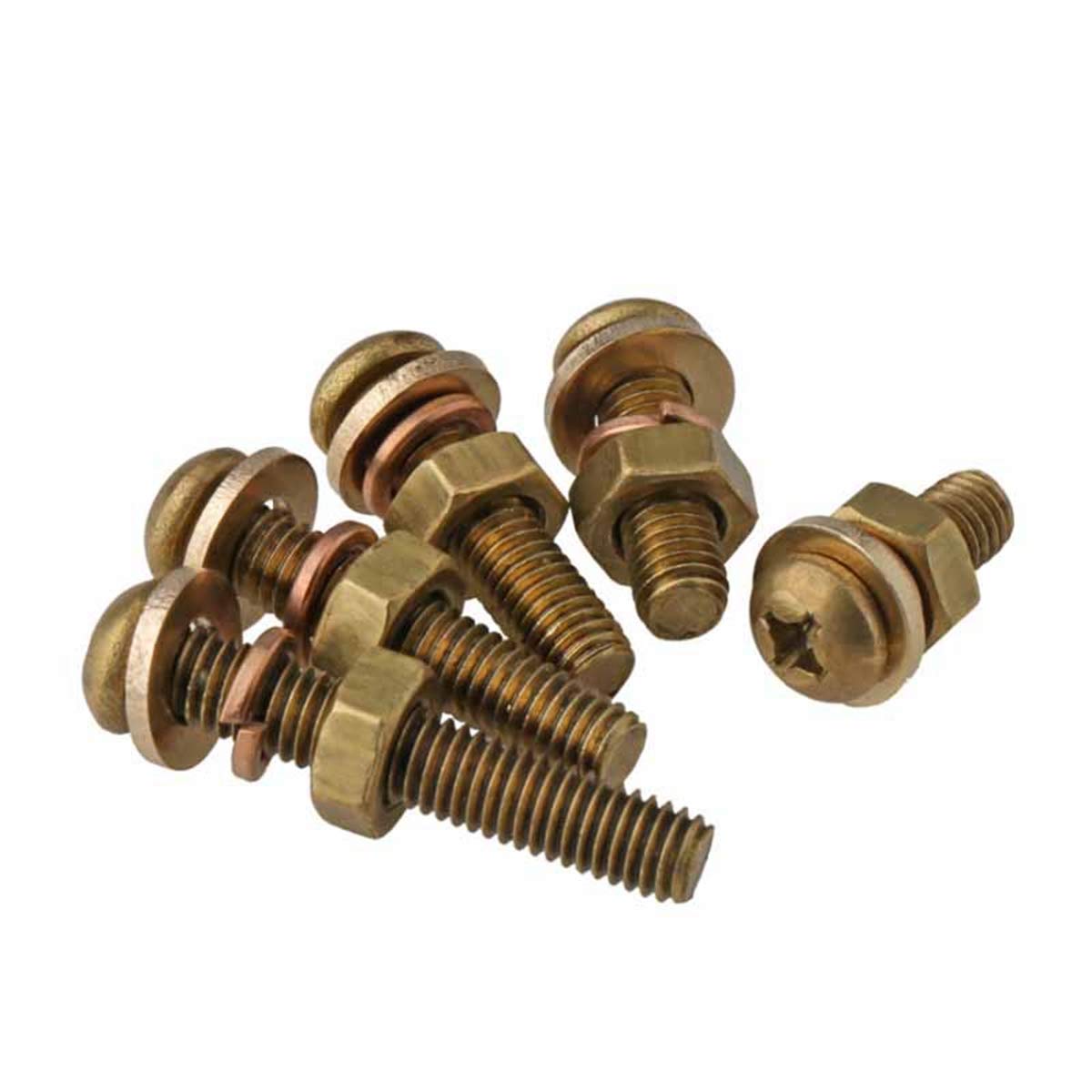 Viti In Ottone Testa Tonda 1/72x3/4 Con Dadi – 15 Pezzi – Nuove