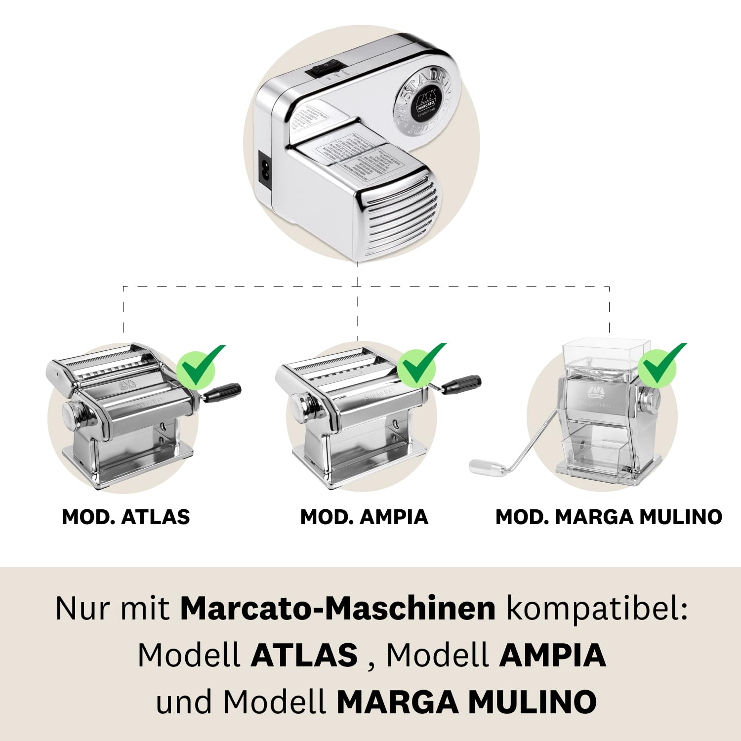 MARCATO Pastadrive-Motor, Silber/Schwarz, PD-220V