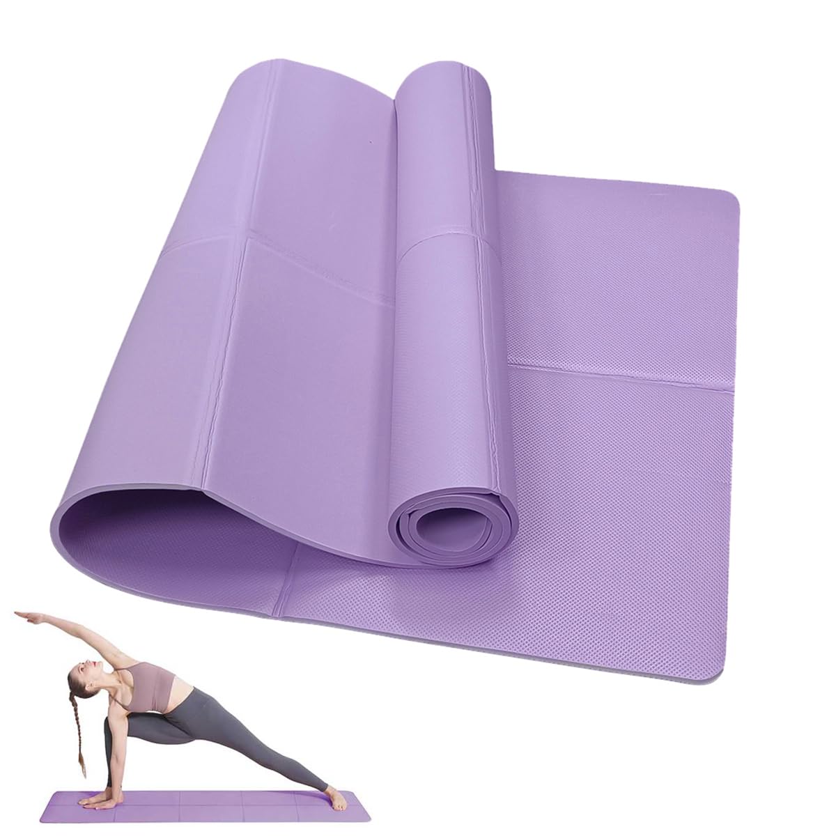 Tapis de Yoga Classique pour Femme et Homme, NIUAWASA Portable 6mm Tapis de Gym Épais EVA pour Remise en Forme Le Yoga Cours de Pilates Entraînement Extérieur Camper Voyager