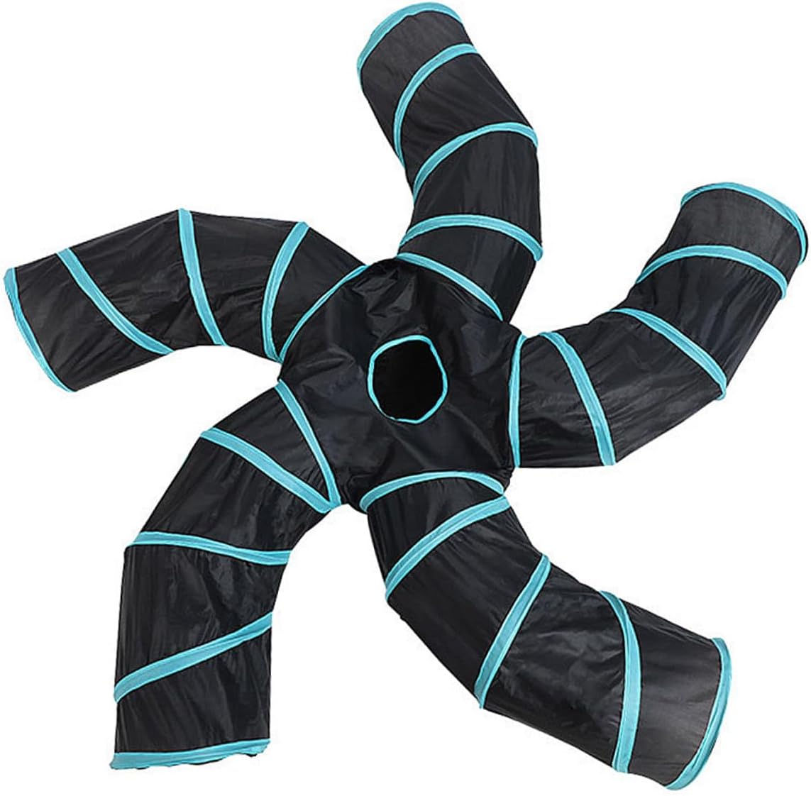 Foldable Cat Tunnel Interactive Curved Pet Tube for Indoor Cats Educational Game Seek Play for Kittens and Pets