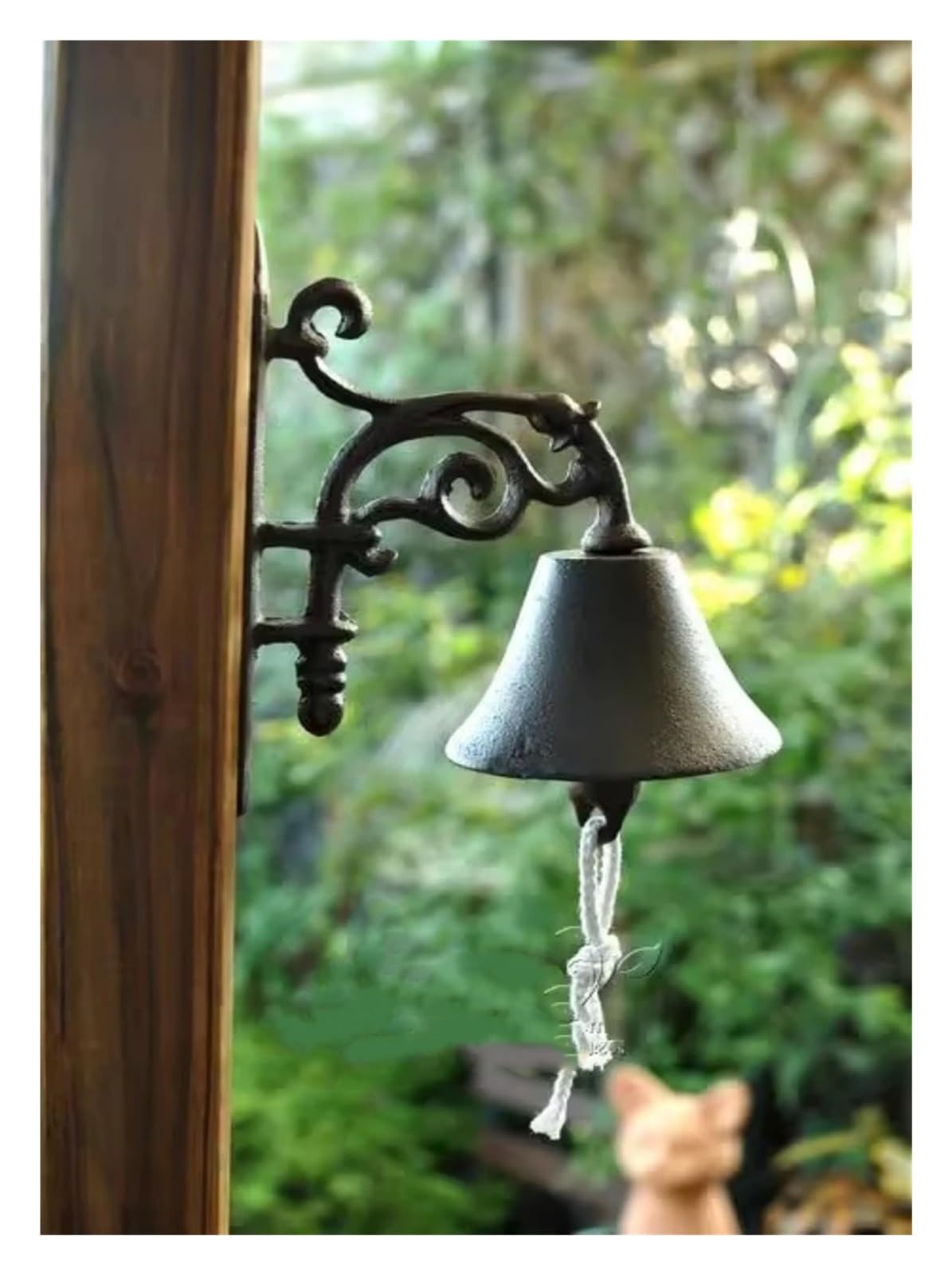 Campana a mano in ferro retrò per Porte, Bar, Pub | Decorazione da parete in ghisa da giardino, campanello sospeso, giardinaggio
