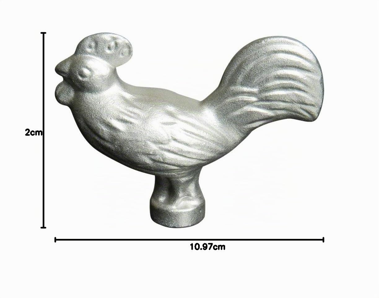 STAUB Accessoire Bouton Animal Poulet, Acier Inoxydable, 6 x 2 x 4 cm, Gris