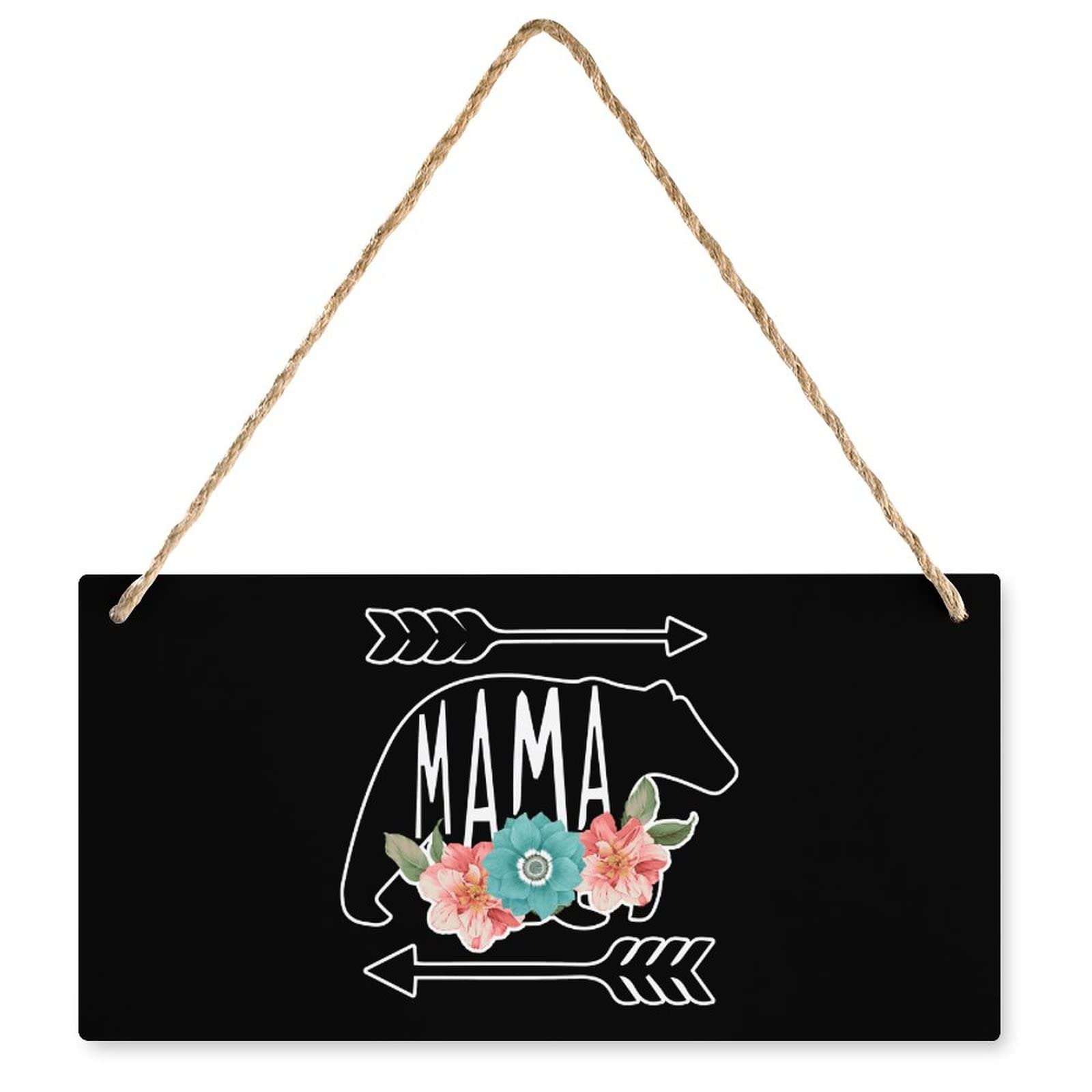 Panneau en bois Mama Bear cadeau maman plaque murale déco