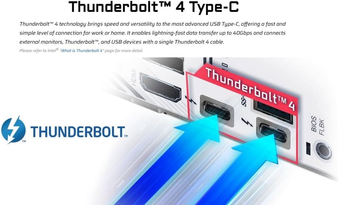 ASRock B860M Lightning WiFi Motherboard - Intel B860, LGA1851, DDR5 8666+ (OC), PCIe 5.0, Thunderbolt 4, WiFi 6E, 12+1+1+1+1 Power Phase, 4X M.2, USB 3.2 Gen2, Killer 2.5G LAN