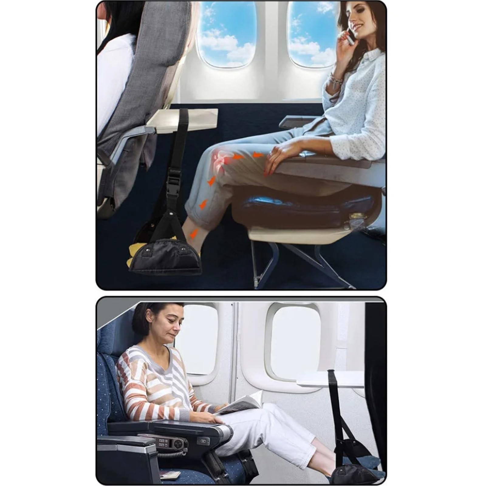Reposapiés de avión, hamaca, asiento viaje for coche, almohadilla descanso for pies, tren ajustable, accesorios for almohadas for dormir portátiles