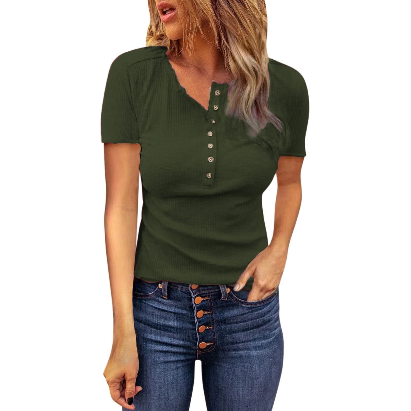 Tshirts for Women Tees Round Neck Short Sleeve Lace Collar Cotton Tops Simple Casual Spring Everyday Tops