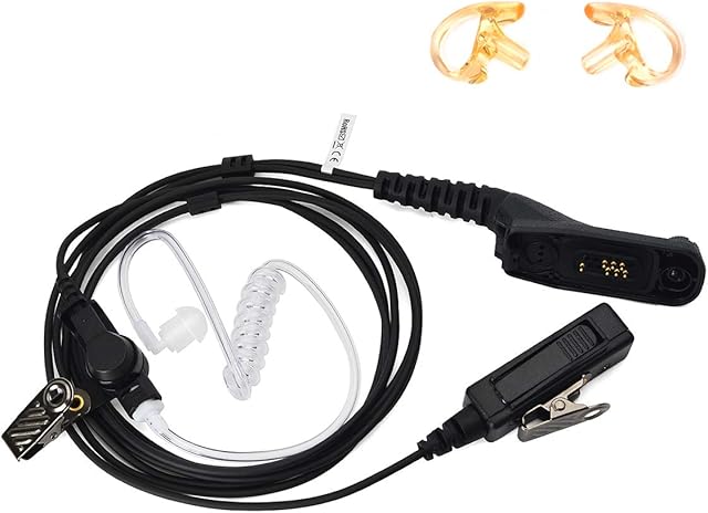 HYS Covert Acoustic Tube Security Bodyguard Earpiece Headset PTT Mic Compatible with Motorola DP3400 DP3600 DP4400 DGP4150 DGP6150 XiR P8268 Multi Pin Two Way Radio