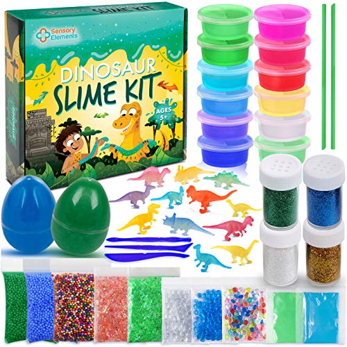 Dinosaur Slime Kit for Boys & Girls - 12 Colorful Premade Slime, 12 Glow in The Dark Dinosaur Toys, 2 Glow in The Dark Mixing Powder, 4 Glitter Powder, Ultimate DIY Crystal Slime Kit Gift for Boys Dinosaur Slime Kit for Boys & Girls - 12 Colorful Premade Slime, 12 Glow in The Dark Dinosaur Toys, 2 Glow in The Dark Mixing Powder, 4 Glitter Powder, Ultimate DIY Crystal Slime Kit Gift for Boys