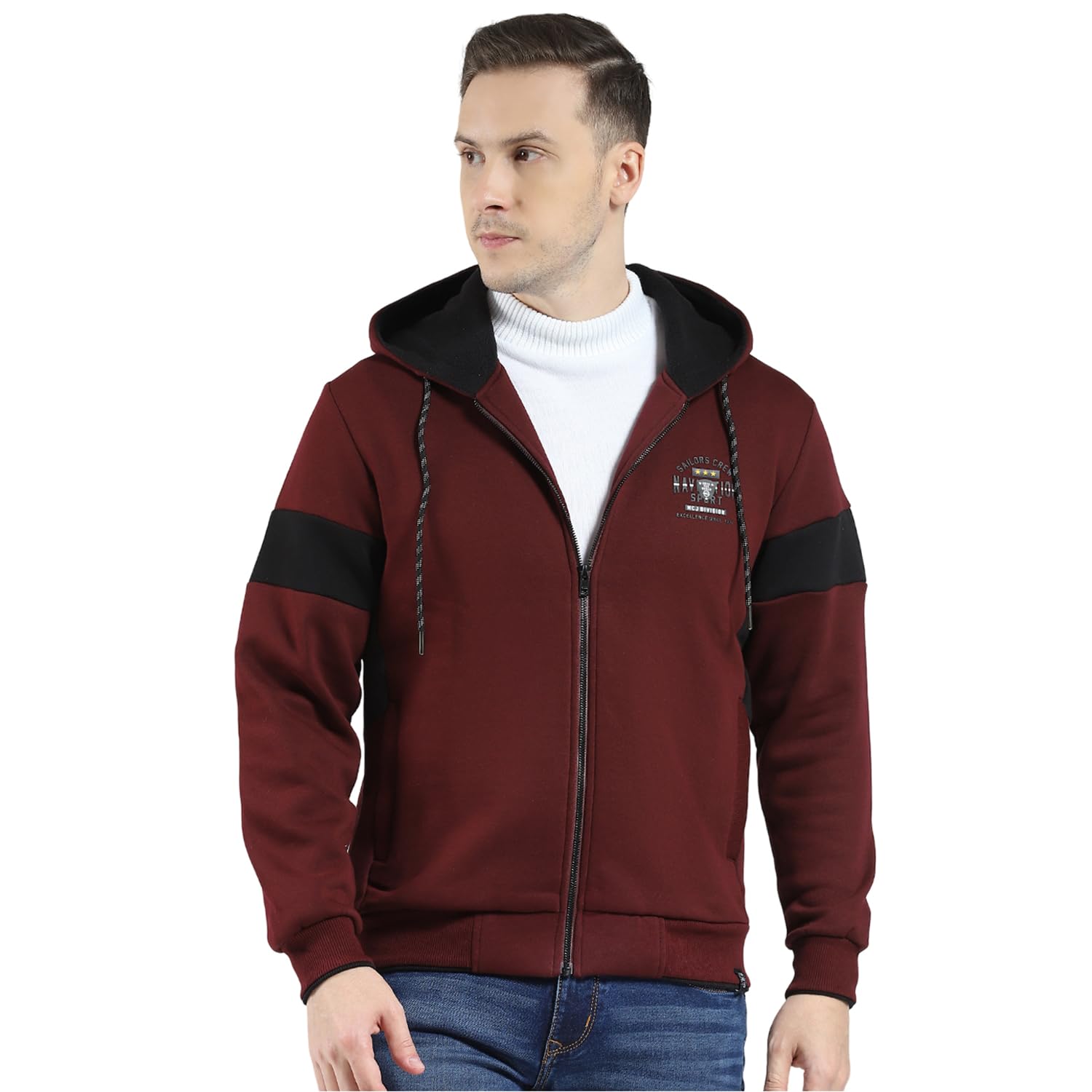 monte carlo Men's Regular Fit Hooded Sweatshirt | Solid Pattern | Full Sleeve | Stylish Winter Wear Hoodie for Men-picture-17
