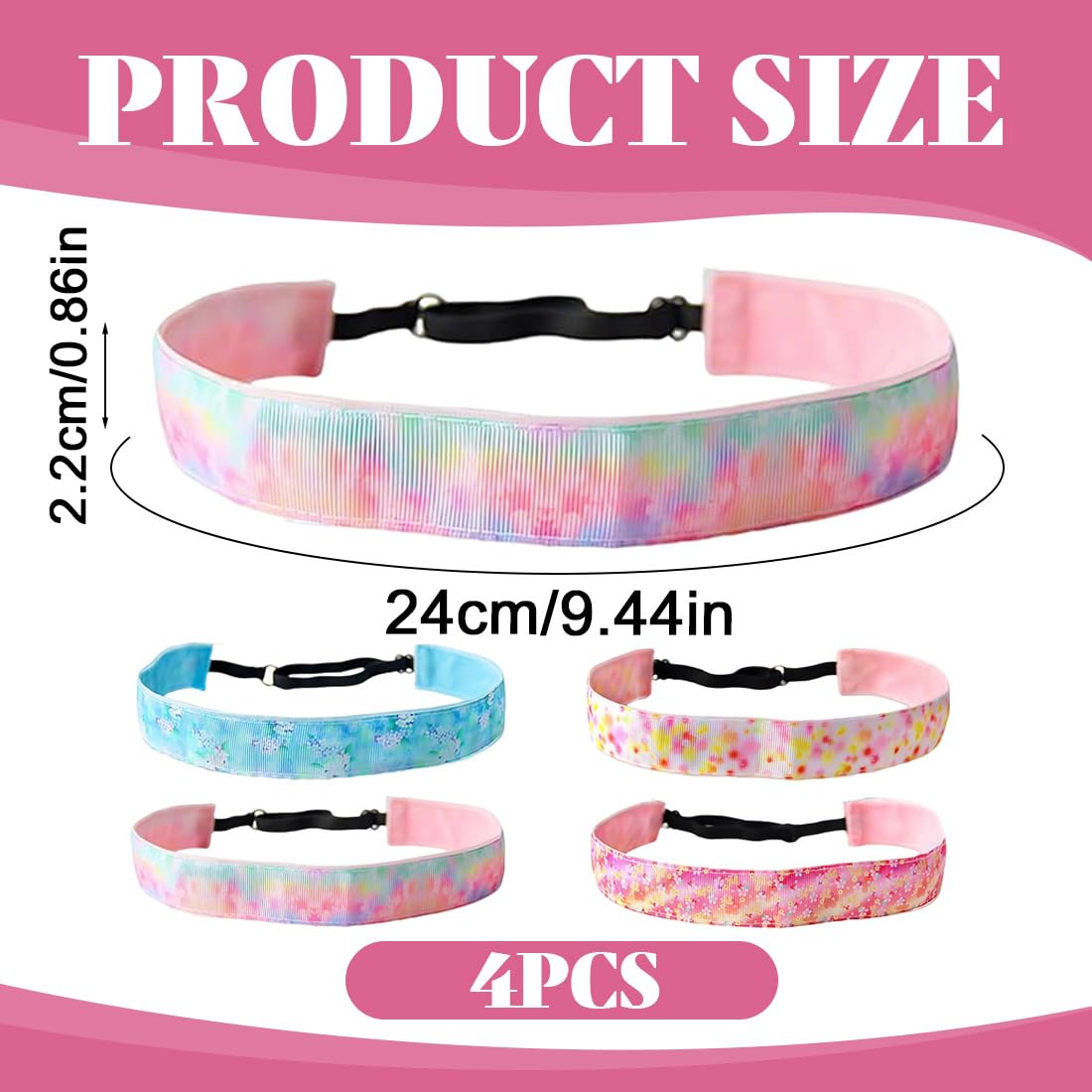 4 Pezzi Fasce per Capelli Bambina Bambini Fascia Fasce Elastiche per Decorazione Capelli Bambina Bimba,Fascia per Capelli per Ragazza, Elastiche Tie Dye Fasce Capelli,Accessori per Capelli
