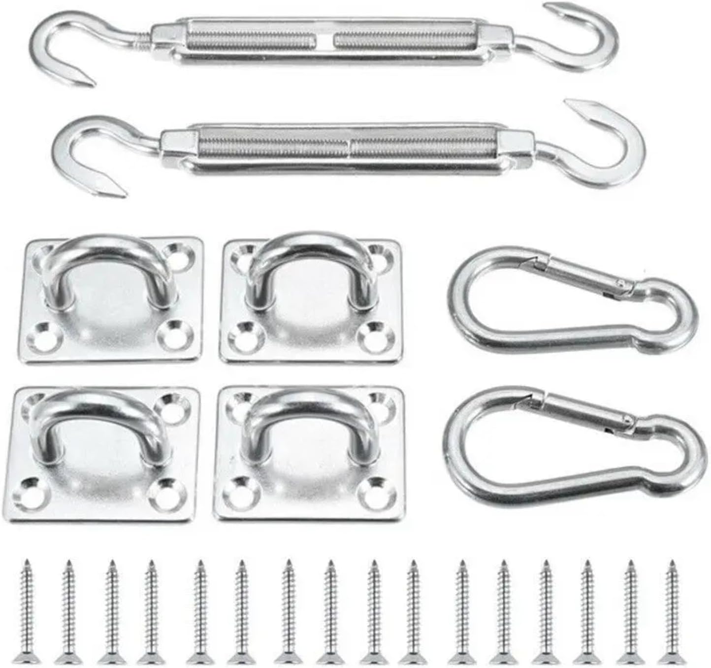 Sun Shade Sail Canopy Accessory Stainless Steel Sun Fixing Hardware Kit Turnbuckle Pad Eye Hook Screws Garden Awning Canopy Tool