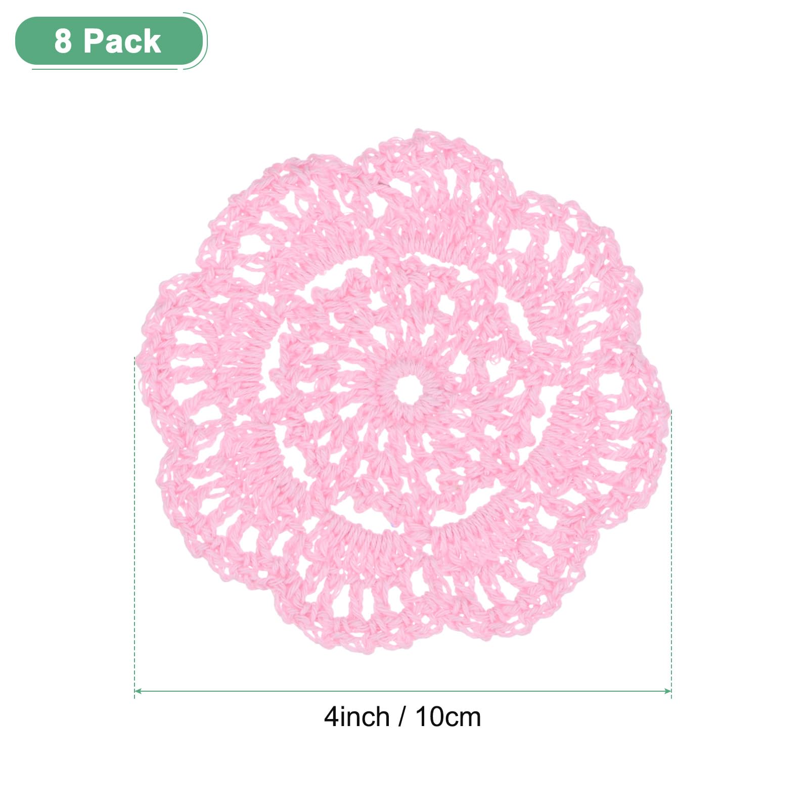M METERXITY 8-Pack Handmade Crochet Coasters - Image 3