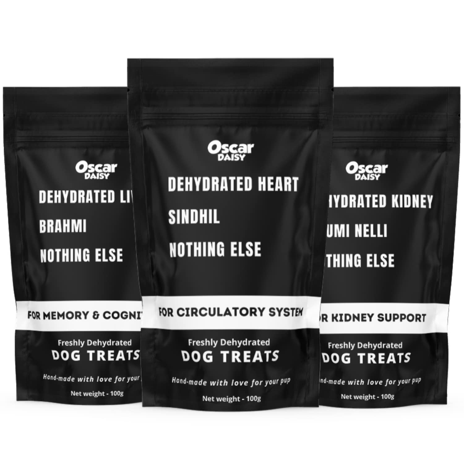 Oscar Daisy Freshly Dehydrated Herbal Dog Treats 300g Combo Pack | High Protein Treat, 03 x Flavors: (Liver Brahmi, Heart Sindhil & Kidney Bhumi Nelli, Each 100 Grams) (B0B64LKT62) Amazon Price History, Amazon Price Tracker