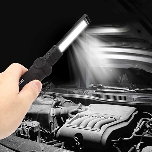 Miniatura 3 de Linterna LED, luz de trabajo COB recargable por USB con imán fuerte, 5 modos de iluminación, antorcha de emergencia es adecuada para camping,